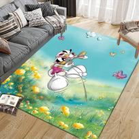 Diddl Flannel Pattern Square Carpet,Area Rug,Carpet Rug for Living Room Bedroom Sofa Playroom Decor,Non-slip Floor Mat 40x60cm( 15x23in ) blue