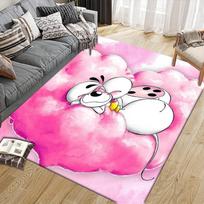 Diddl Flannel Pattern Square Carpet,Area Rug,Carpet Rug for Living Room Bedroom Sofa Playroom Decor,Non-slip Floor Mat 100x150cm( 39x59in)
