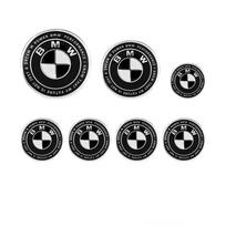 -7vnt. Priekinės variklio dangčio emblema BMW 50-mečio logotipui 82mm+Galinis ženklelis 74mm+Ratų gaubtelis 68mm+Vairo lipdukas 45mm 82MM 74MM 45MM 68MM
