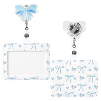 360° Rotating ID Badge Holder ABS Card Holder New Name Tag Holder  School Office Supplies mėlyna