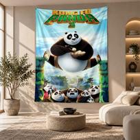 Decorative Tapestry,Kung Fu Panda Printed Wall Art, Lightweight Wall Hanging For Bedroom Background 100cmx150cm white