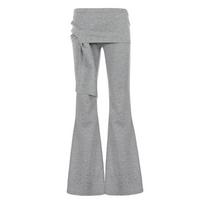 Womens High-Waisted Stretch Straight-Leg Pants With Side Ties Ballet-Inspired Wide-Leg Yoga Trousers Casual Wear Large