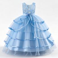 Girls Princess Tulle Prom Dress Flower Girl Wedding Party Gown 170cm