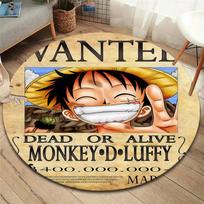 One Piece Monkey D Luffy Round Area Rug Carpet Rug For Living Room Bedroom Sofa Playroom Decor Nonslip Floor Mat 80cmx80cm black