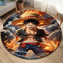 One Piece Monkey D Luffy Round Area Rug Carpet Rug For Living Room Bedroom Sofa Playroom Decor Nonslip Floor Mat 80cmx80cm