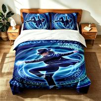 Michael Jackson (1) 3pc set suitable for master bedrooms soft and comfortable an ideal gift for family and friends Includes one duvet cover and two pi 135cmx200cm blue