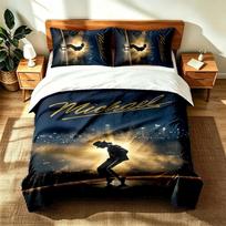 Michael Jackson (1) 3pc set suitable for master bedrooms soft and comfortable an ideal gift for family and friends Includes one duvet cover and two pi 140cmx210cm