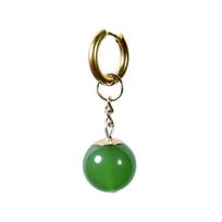Cosplay As Goku Black With These Light-weight Agate Earrings Green Gold B beige