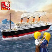 B0835 Titanic Cruise Ship Large Building Blocks Desk Display Hard Difficulty Assembly Toy for Kids