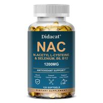 Didacat NAC N-Acetyl L-Cysteine Supplements 1200mg with Selenium, Vitamin B6 & B12, Antioxidant Support, 120 Softgels 120 Capsules