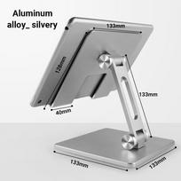 Desktop Tablet Dock Cradle Holder Stand For iPad Air M4 M3 M2 M1 Xiaomi Pad 6 Pro 6S Kindle 9 10 11 12.9 13 Inch Adjustable Desk Aluminum Sliver
