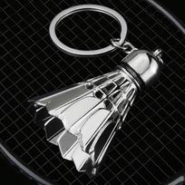Metalinis badmintono raktų pakabukas Simuliacinis 3D badmintono pakabukas Gimnazijos sportinis pakabukas