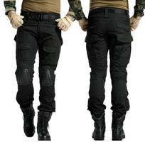 Multicam Camouflage Military Pants Dėvėjimui atsparios žygio kelnės Dažasvydžio kelnės su kelių pagalvėlėmis Naujos M black