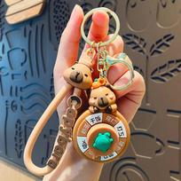 Capybara Fidget Spinner Keychain brown