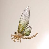 The Thin-winged Dragonfly Brooch Is A High-end Feminine Design with A Unique Insect Corsage Style and Anti-glare Brooch žalia/auksas