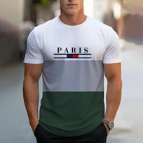 PARIS Raidės 3D Spausdinimo Marškinėliai Apvalia Kaklo Gaivūs Laisvalaikio Kvėpuojantys Patogūs Greitai Džiūstantys Vyriški Marškinėliai 6XL gray