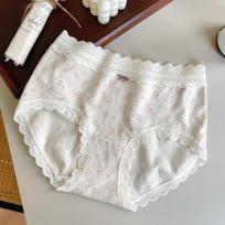 Kochi N9314 Women's Soft Lace Panties, No-Binding Feel, Antibacterial Crotch One Size white