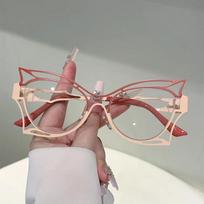 Vintage Optical Butterfly Anti Blue Light Glasses ladies For Female Luxury  Designer Myopia Prescription Eyeglasses Frame gray