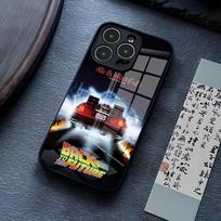 Back To The Future Phone Case For IPhone 13 Pro Max 14 16 Plus 12 Mini 11 15 X XR XS 8 7 Plus SE Tempered Glass Back Cover iPhone16 Pro gray