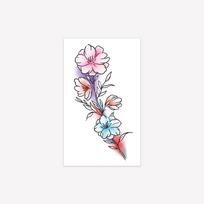 High Sense Dopamine Personality Color Bouquet Pure Desire Girl Waist And Abdomen Tattoo Sticker 9*15 white