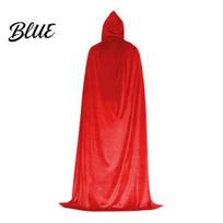 Unisex Gothic apsiaustas suaugusiems Su gobtuvu Apsiaustas Aksominis Vampyro Būrėjo Apsiaustas Renesanso Minkštas Cosplay Viduramžių Helovino Kostiumas Ragana Cosplay Kaukės 150CM raudona