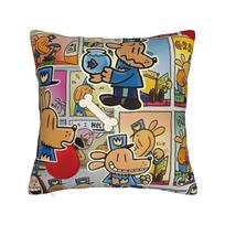 Dog Man Heartfelt Throw Pillow Cover Double Sided 2D Print Soft Linen Pillow Cover Bedroom Living Room Couch Decor Playful Gift Short plush 18*18(CM)-1Pcs