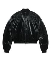 Ironyporno Whiteline 86-Iro342 Essential Balloon Glossy Ma-1 Short Padded Jacket Black Green/L black
