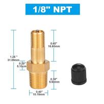 Brass Air Compressor Valve 1/4 NPT 1/8 NPT M10 Automobile Tire Valve Core  Pressure Vessel Filling 1-8 NPT-Extended