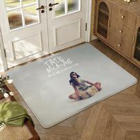 Singer T-Tate McRae Music Floor Mat Soft Thickened Absorbent Non-Slip Bedroom Living Room Door Mat Home Decor Flannel Rugs 50x80cm gray
