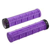 Supacaz GRIZIPS Silicone Bike Handlebar Grips Mountain Trail Cycling Shock Absorption Non-Slip Grip Pair Purple Pair purple
