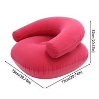 Flocking Inflatable Lazy Sofa Portable Inflatable Flocking Chair Inflatable Single Sofa  Indoor