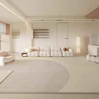 Large Area Carpets for Living Room Fluffy Soft Lounge Floor Mat Thick Anti-slip Study Rug Cream Style Bedroom Plush Decor Carpet 80x120cm beige