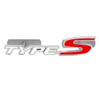 3D Metal Type S Front Grill Car Emblem Rear Trunk Badge Sticker Decal For Honda Civic Types CRV HRV Accord Fit Accessories