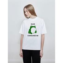 Rage Consumes Me Frog T-Shirt Funny Internet Meme Sarcastic Angry Toad Tee White Top Large 110 white