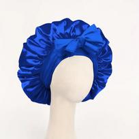 Adjustable Satin Bonnet Silk Hair Bonnet with Tie Band for Sleeping - Suitable for Women And Men karališkos mėlynos spalvos