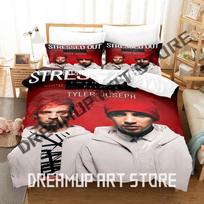 3D Print New Twenty One Pilots Bedding Set Single Twin Full Queen King Size Bed Set Adult Kid Bedroom Duvetcover Sets Anime Bed EU Single 135*200cm/53x79in 3pcs