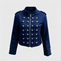 Europos retro teismo stiliaus trumpas vilnonis paltas moterims Small blue