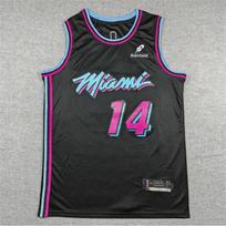 2026 NBA Miami Heat Miesto Edition Juodi Marškinėliai 13 14 Siuvinėtas Krepšinio Apranga Vyrams Moterims Medium