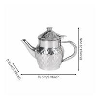 Polished Stainless Steel Teapot Easy to Clean with Hinged Lid