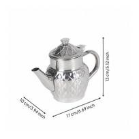 Polished Stainless Steel Teapot Easy to Clean with Hinged Lid