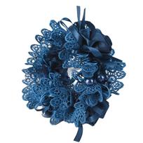 Fabric Bow Lace Hair Tie Polyester Hair Accessory Flower Embroidered Hair Scrunchies  Student black