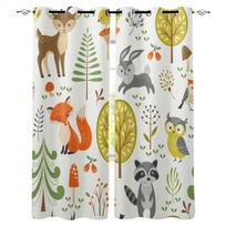 3D Mielas Animacinis Dinzauras Užuolaidos Langų Apdailai Užuolaidos Svetainei Miegamajam Žaliuzės Vaikų Kambariui Namų Dekoras W60H60(CM)x2PCS&HOOK white