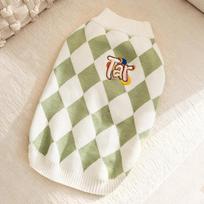 Dog Clothes Corgi Dou Autumn and Winter Plaid Pullover Medium Dog Two Feet Warm Pet Clothing XXL (recommended weight 25-15 kg) beige
