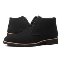 Shoes Man Spring New Casual Men Ankle Chelsea Boots Male Shoes Cow Suede Leather Slip on Motorcycle Man Bootgy6 48 black
