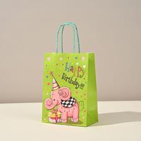 Customizable Kraft Paper Gift Bag for Christmas Catering and Coffee Takeaway yellow