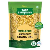 Tata Sampann Organic Unpolished Chana Dal 500g Pack Of 1 High Protein Fiber Rich Lentils yellow