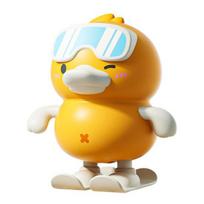 Wind-up Ski Duck Toy Jumping Snowboarding Yellow White Duck Toy Toddlers Boys Girls Educational Interactive Clockwork Animal Toy geltona