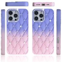 Dopamine Gradual Color Flower Decorate Case for IPhone 17 Air 16 15 14 13 12 11 Pro Max Diamond Lens Frame Protect Soft Cover For iPhone 11 gray