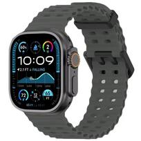 Soft Silicone Strap for Apple Watch Ultra 3/2 Strap 49mm 46mm 45mm 44mm Ocean Bracelet band iWatch Series 11 10 Ultra 9 8 7 6 SE Ultra 3 2 1 49mm black