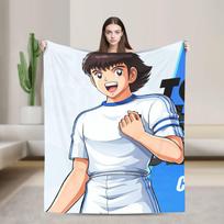 Kapitonas Tsubasa Super Šilta Antklodė Futbolo Animacinis Filmas Pikniko Pliušinė Mėtoma Antklodė Juokinga Namų Dekoro Flanelinė Lovatiesė Sofos Lovo Dangalas 80x120cm(31x47inch) white